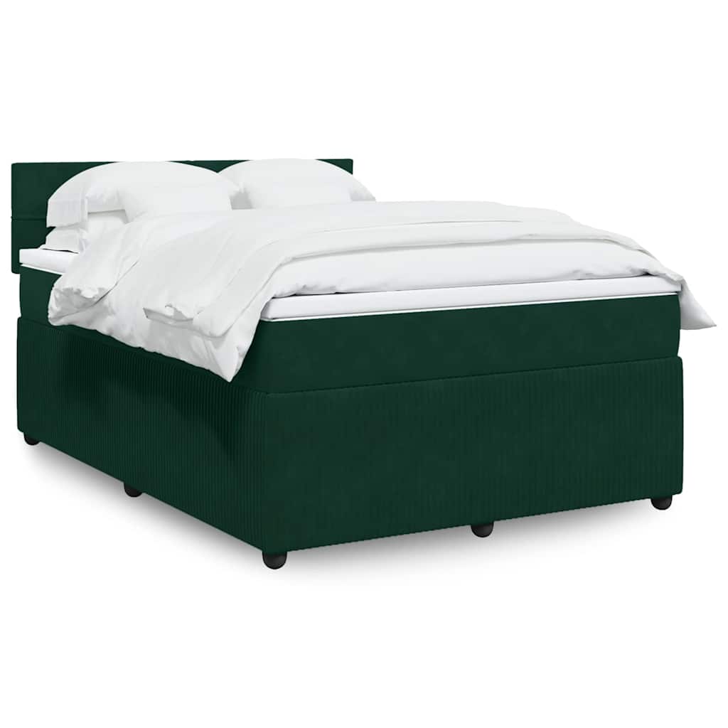 Boxspring met matras fluweel donkergroen 160x200 cm is nu te koop bij PeponiXL, paradijselijk wonen!