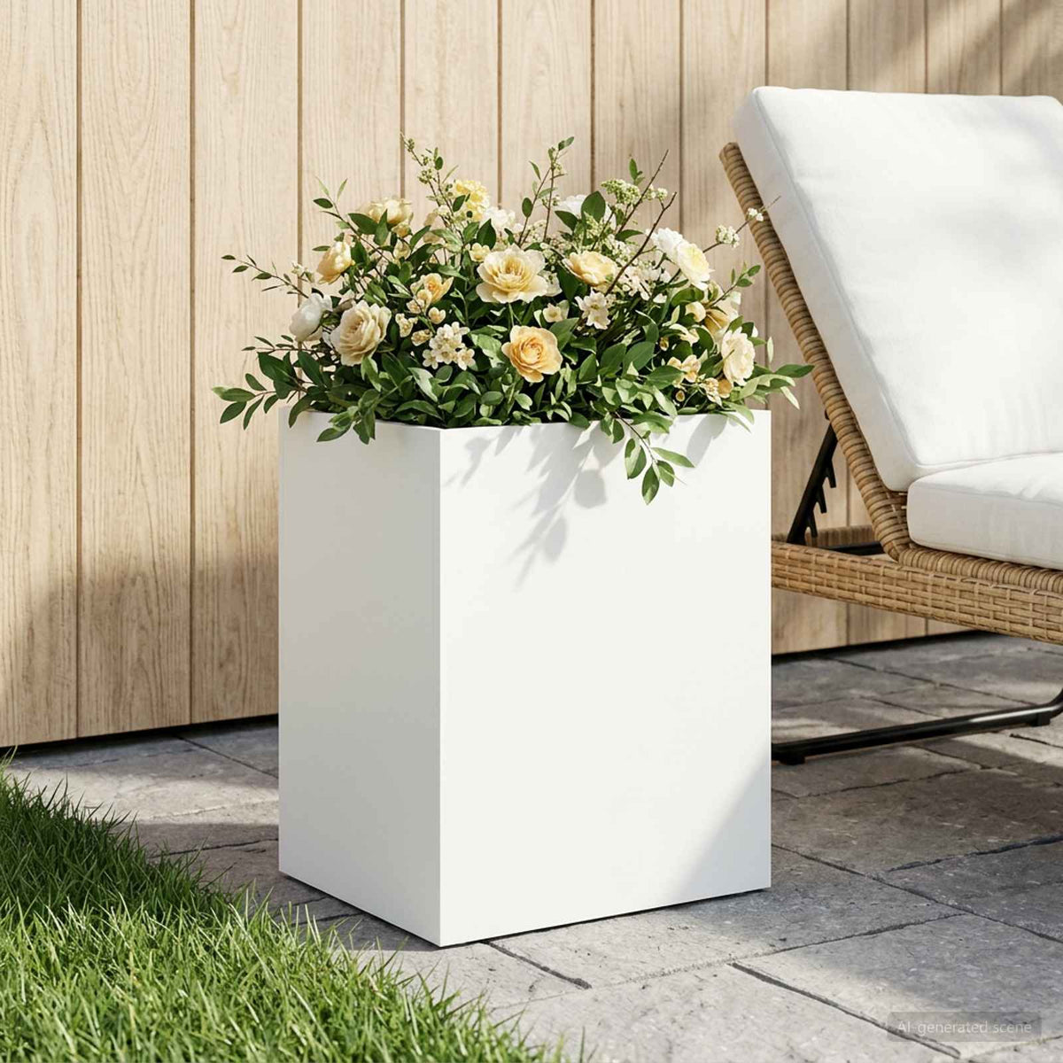 Plantenbak Wit 40 x 30 x 50 cm Koudgewalst staal is nu te koop bij PeponiXL, paradijselijk wonen!