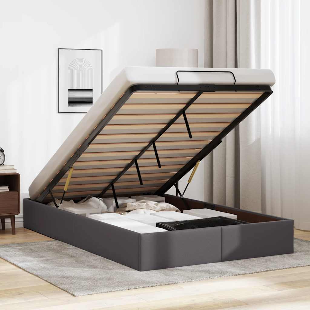 Bedframe zonder matras 120x190 cm kunstleer grijs is nu te koop bij PeponiXL, paradijselijk wonen!