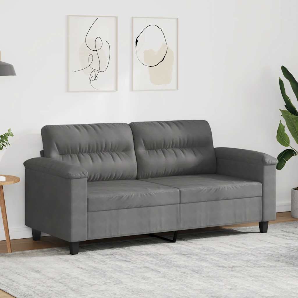 Tweezitsbank 140 cm microvezelstof donkergrijs is nu te koop bij PeponiXL, paradijselijk wonen!