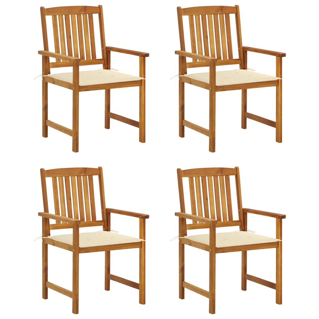 Tuinstoelen 4 st met kussens massief acaciahout is nu te koop bij PeponiXL, paradijselijk wonen!