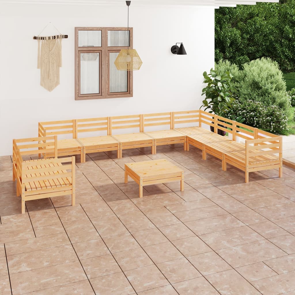 11-delige Loungeset massief grenenhout is nu te koop bij PeponiXL, paradijselijk wonen!