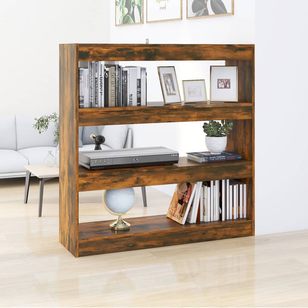 Boekenkast/kamerscherm 100x30x103 cm gerookt eikenkleur is nu te koop bij PeponiXL, paradijselijk wonen!