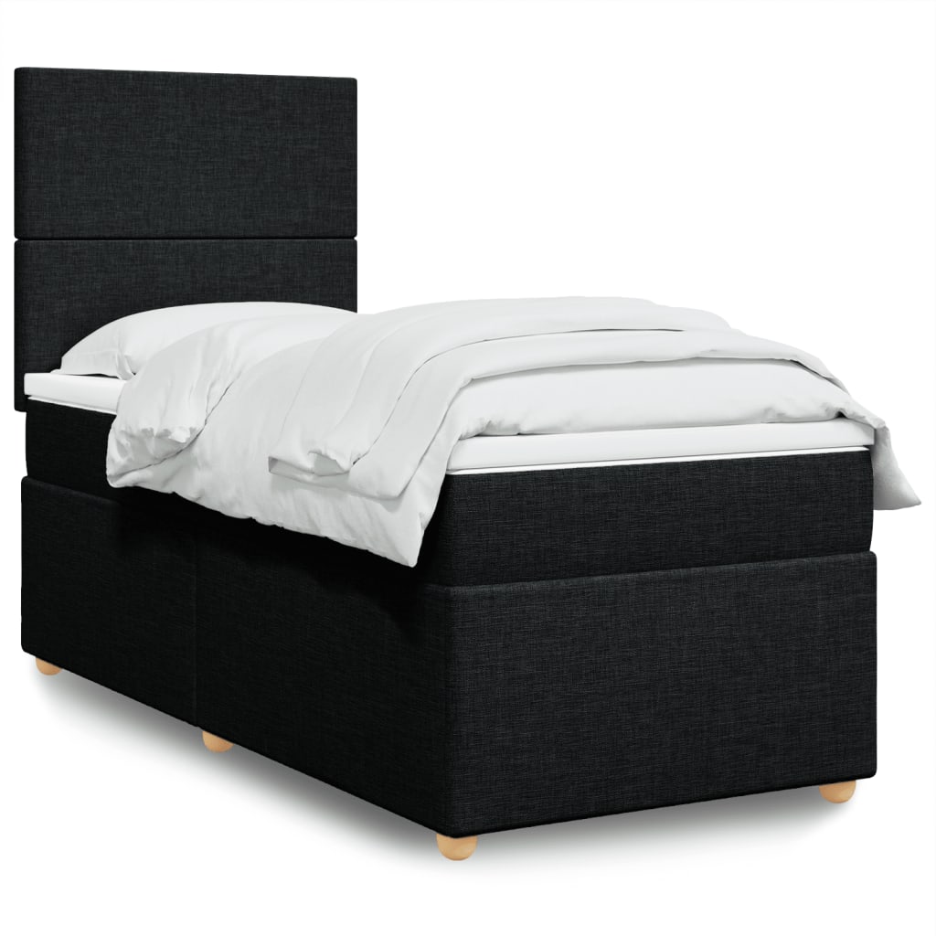 Boxspring met matras stof zwart 100x200 cm is nu te koop bij PeponiXL, paradijselijk wonen!