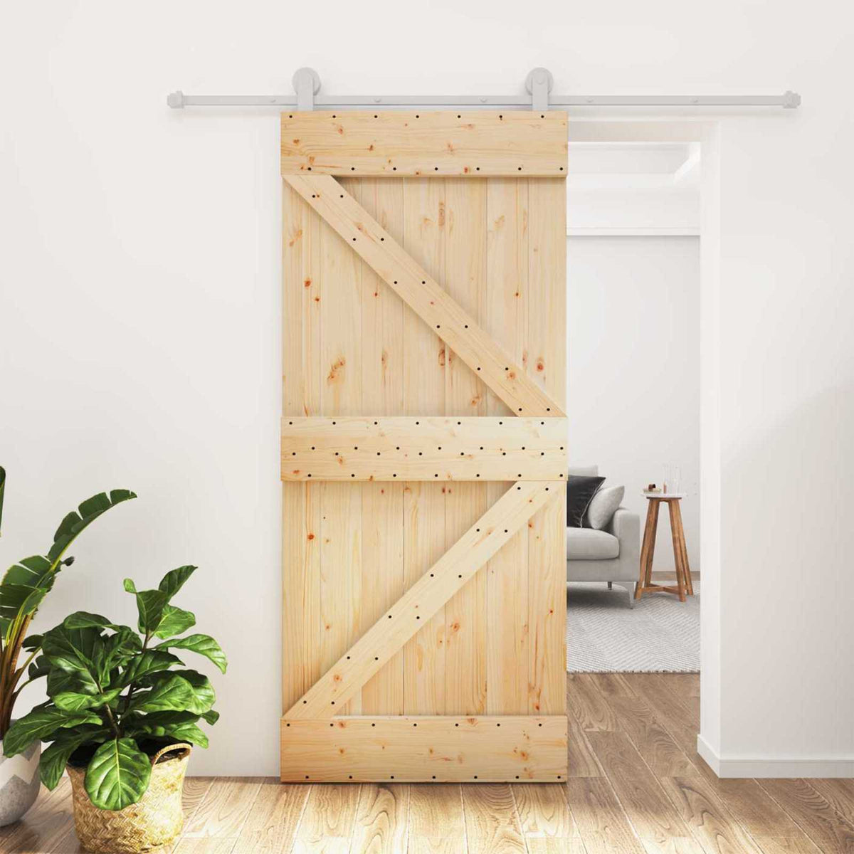 Schuifdeur Natuurlijk en Wit 90 x 210 cm Massief grenenhout is nu te koop bij PeponiXL, paradijselijk wonen!