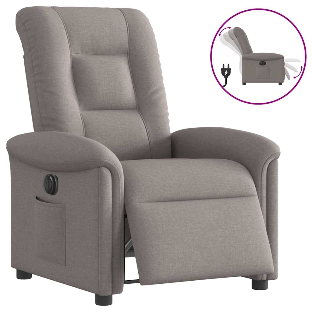 Fauteuil verstelbaar elektrisch stof taupe is nu te koop bij PeponiXL, paradijselijk wonen!
