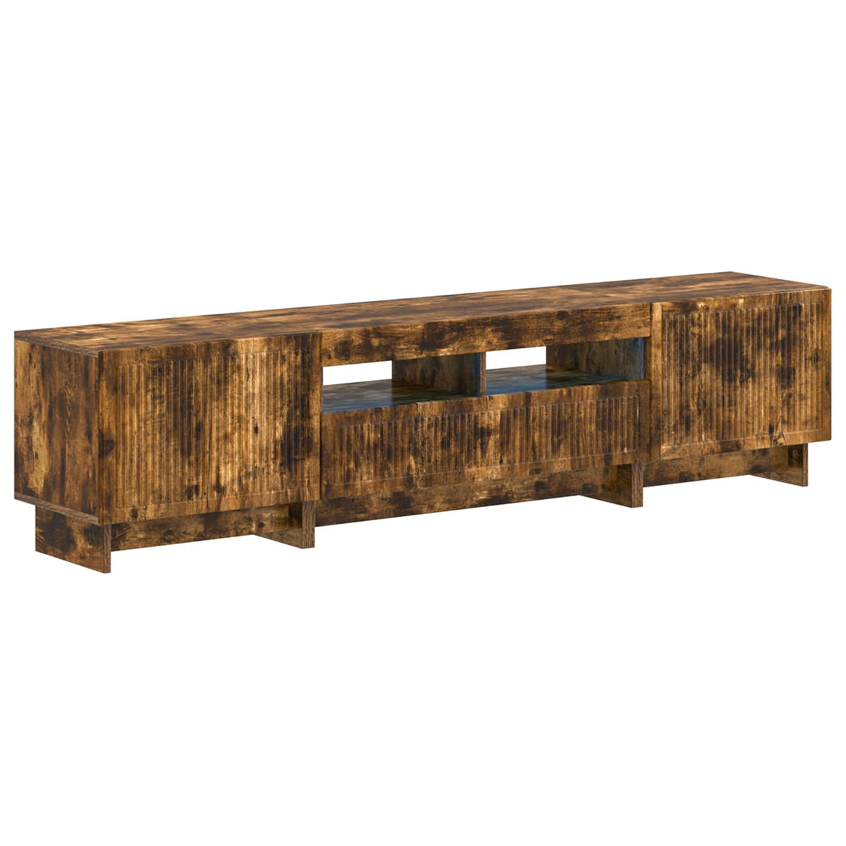5-delige LED TV-kast Gerookt eiken Bewerkt hout is nu te koop bij PeponiXL, paradijselijk wonen!