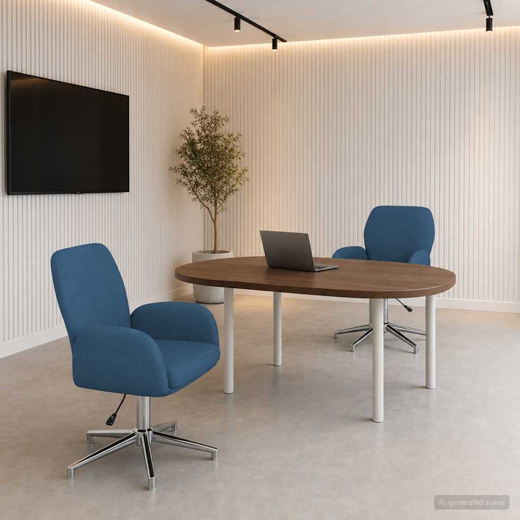 Draaiende Bureaustoelen 2 st 54 x 58 x 90 cm Blauw Stof is nu te koop bij PeponiXL, paradijselijk wonen!
