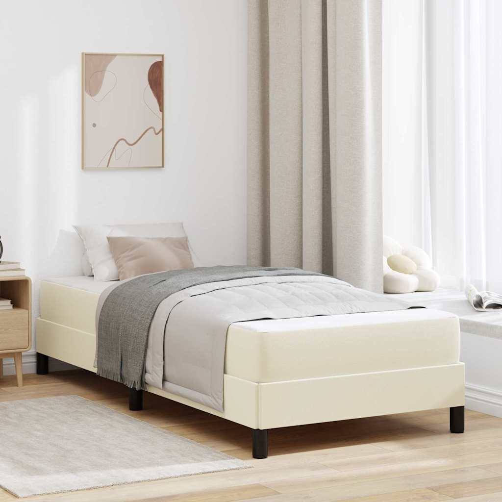 Bedframe met matras Crème 80 x 200 cm Stof is nu te koop bij PeponiXL, paradijselijk wonen!