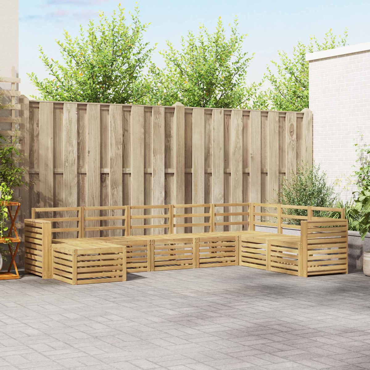 Buiten bankenset 8 pcs Wit 310 x 191,5 x 73 cm is nu te koop bij PeponiXL, paradijselijk wonen!