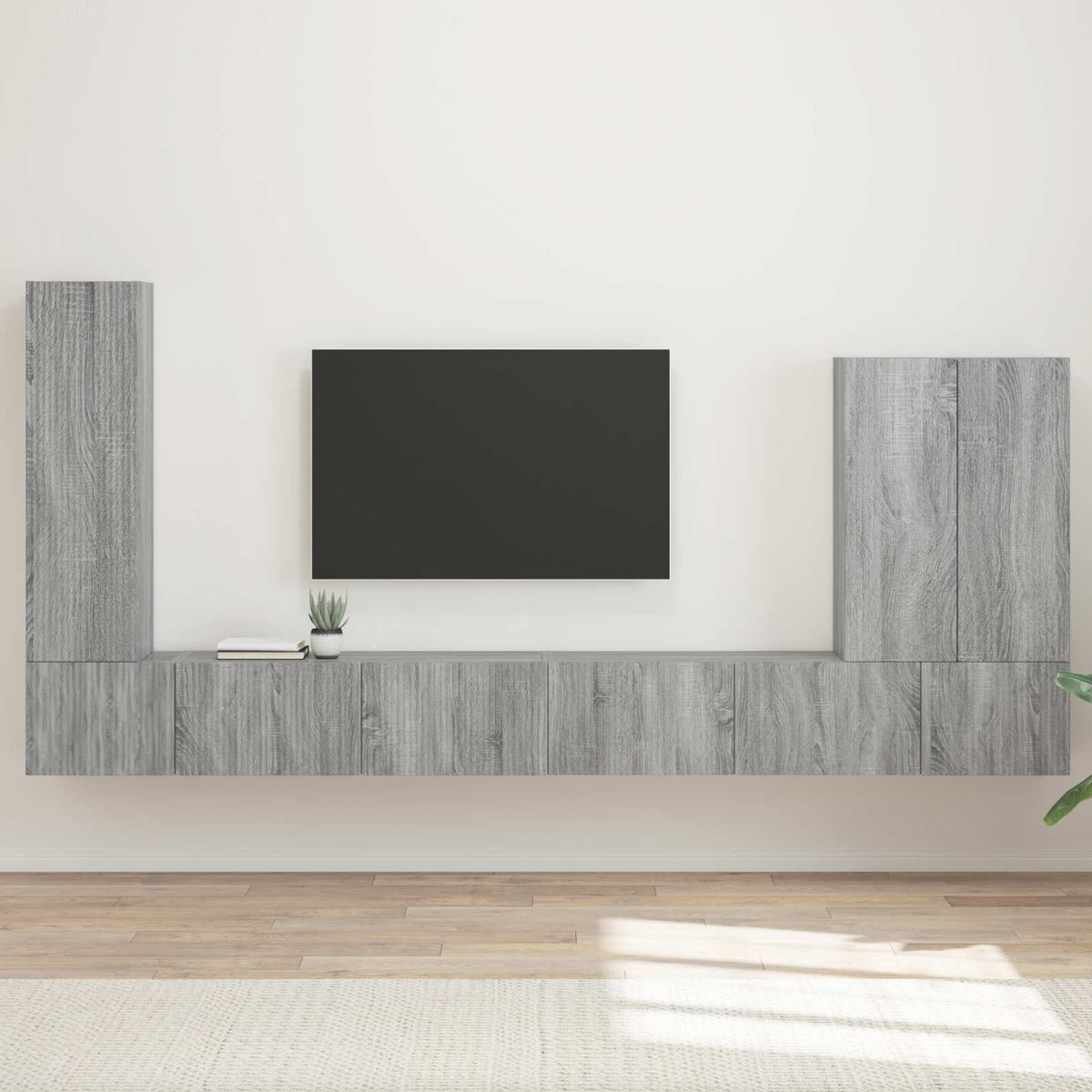 TV Wandkast Set Wandgemonteerd 6 pcs Grijs Sonoma is nu te koop bij PeponiXL, paradijselijk wonen!
