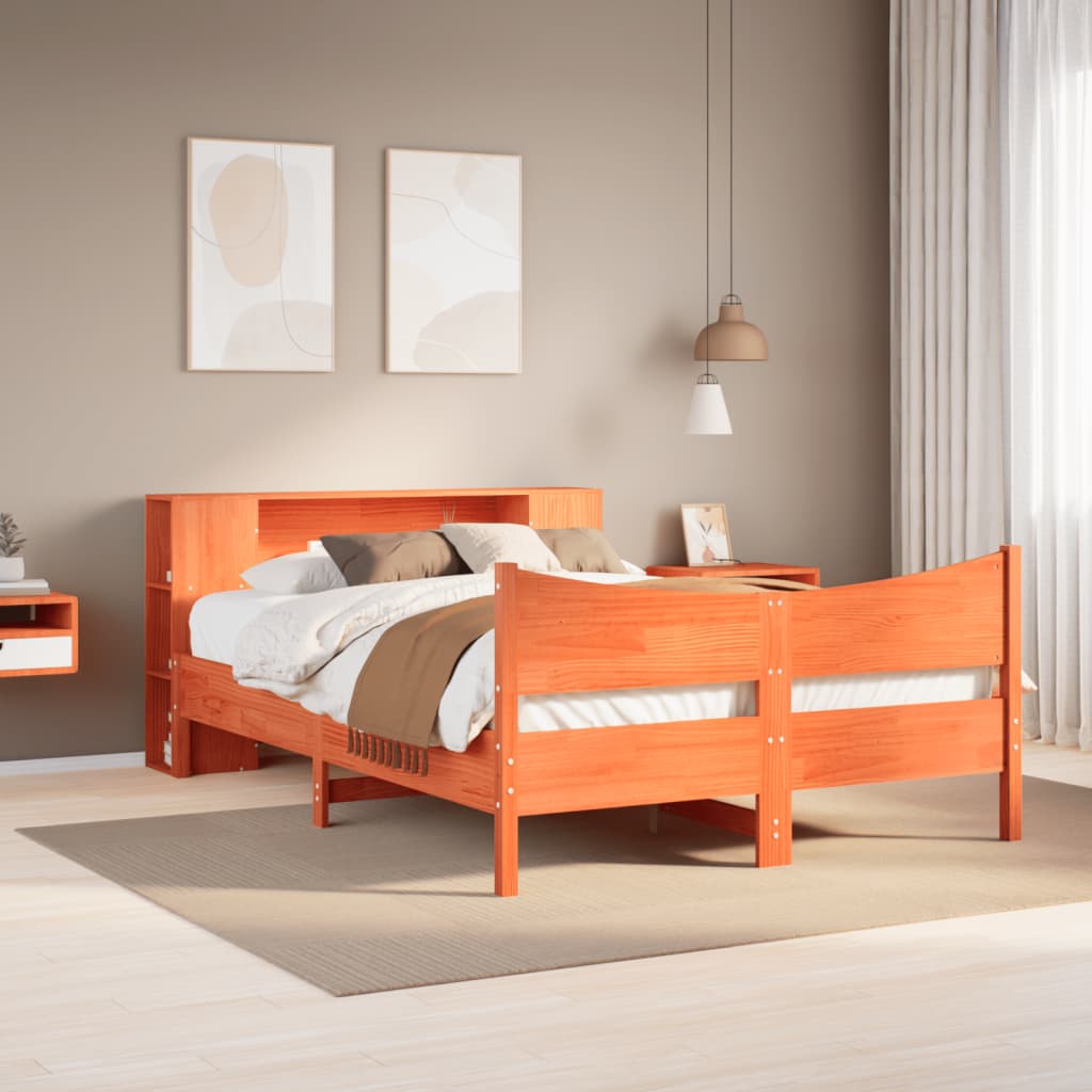 Bedframe zonder matras massief grenenhout wasbruin 150x200 cm is nu te koop bij PeponiXL, paradijselijk wonen!