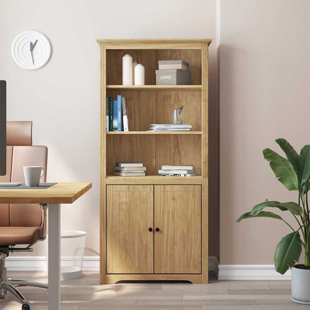 Boekenkast BODO Honingbruin 82 x 40 x 173 cm Bewerkt hout is nu te koop bij PeponiXL, paradijselijk wonen!