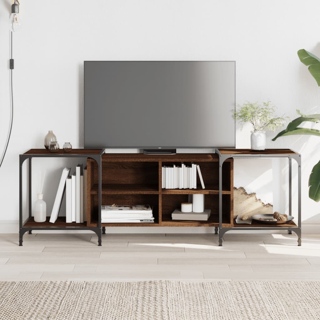 Tv-meubel 153x37x50 cm bewerkt hout bruin eikenkleur is nu te koop bij PeponiXL, paradijselijk wonen!