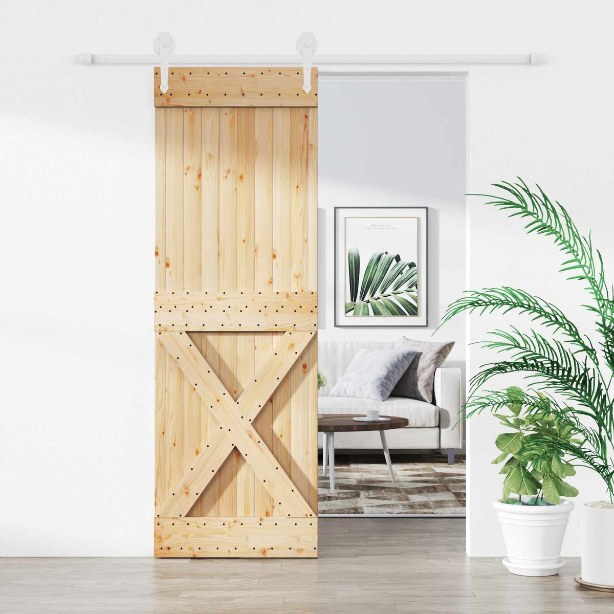 Schuifdeur Natuurlijk en Wit 70 x 210 cm Massief Grenenhout is nu te koop bij PeponiXL, paradijselijk wonen!