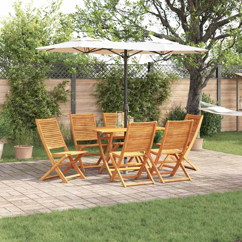 Tuin eettafelset 7 pcs Bruin Massief Acaciahout is nu te koop bij PeponiXL, paradijselijk wonen!
