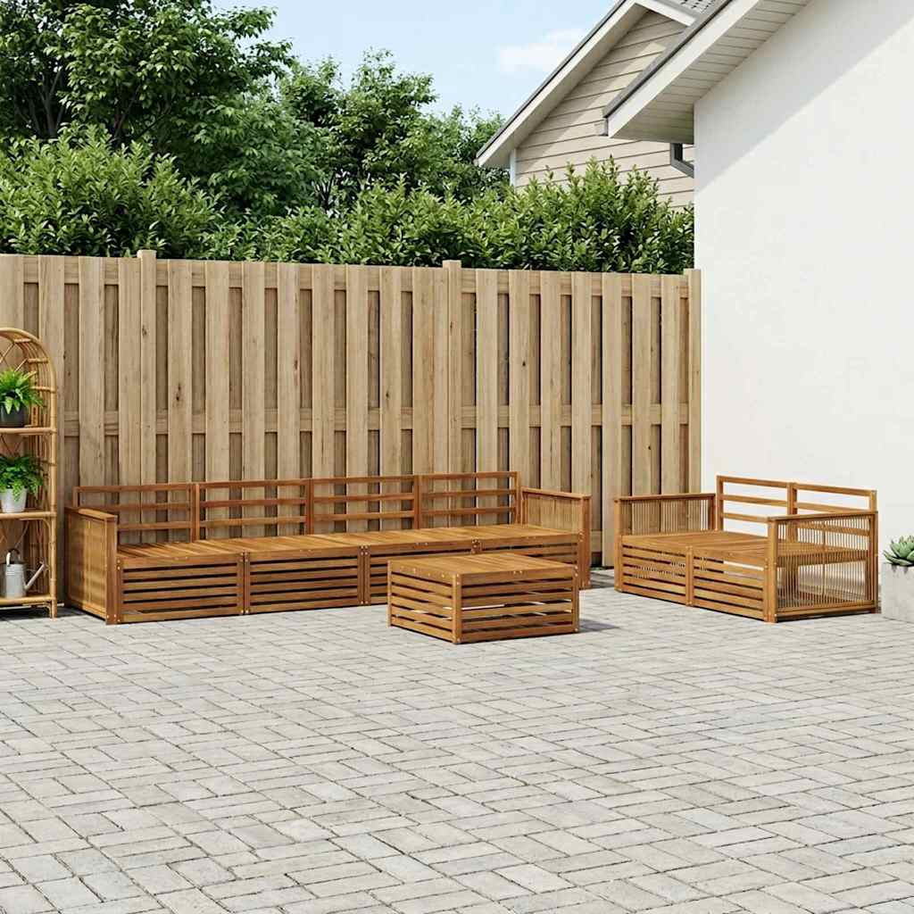Buiten bankenset 7 pcs Naturel Massief Acaciahout is nu te koop bij PeponiXL, paradijselijk wonen!