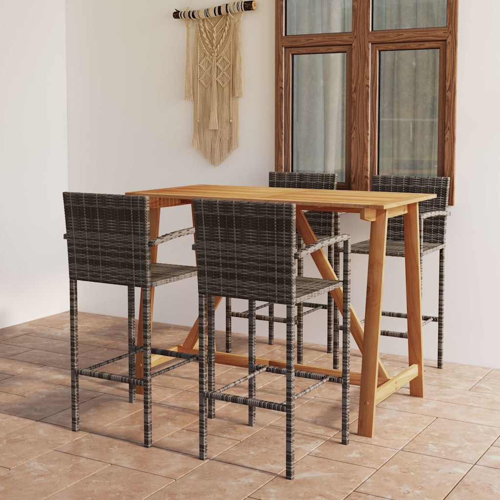 5-delige Tuinbarset grijs is nu te koop bij PeponiXL, paradijselijk wonen!