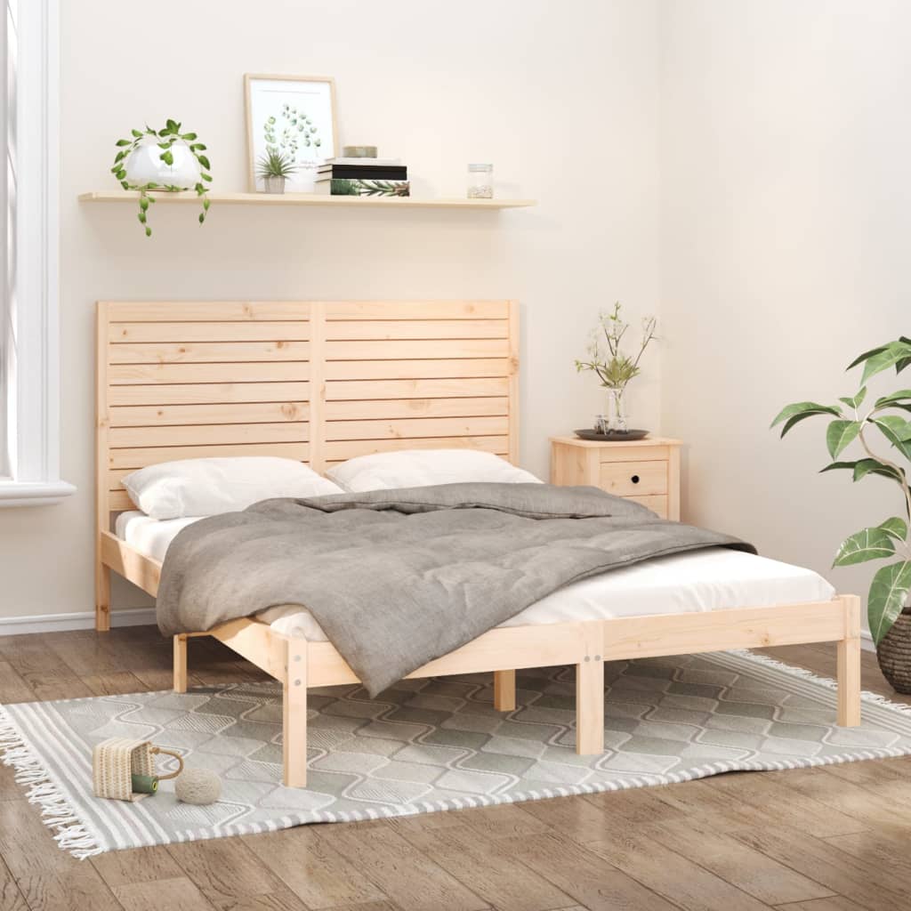 Bedframe massief hout 140x200 cm is nu te koop bij PeponiXL, paradijselijk wonen!
