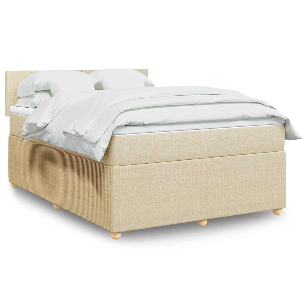Boxspring met matras stof crèmekleurig 160x200 cm is nu te koop bij PeponiXL, paradijselijk wonen!