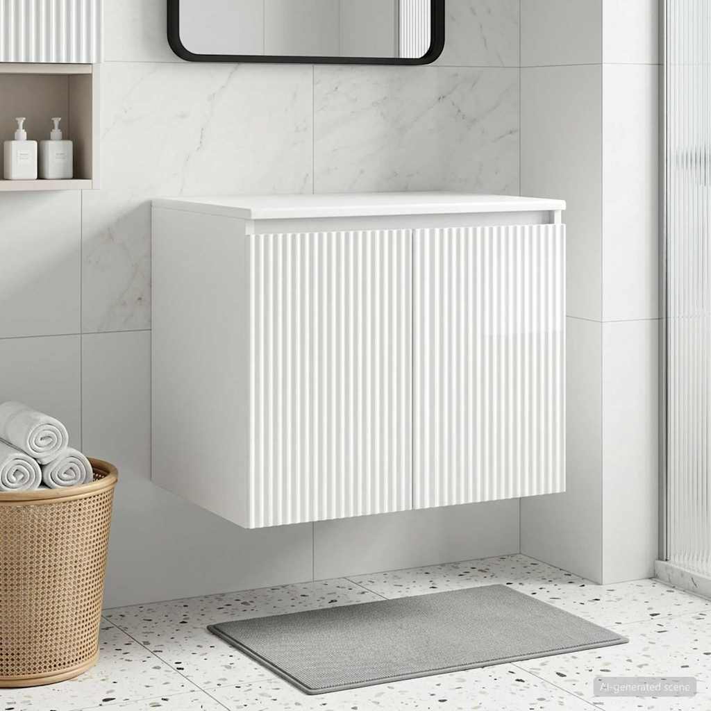 Wand Gemonteerde Badkamerkast Hoogglans Wit 62,5 x 44,5 x 50 cm is nu te koop bij PeponiXL, paradijselijk wonen!