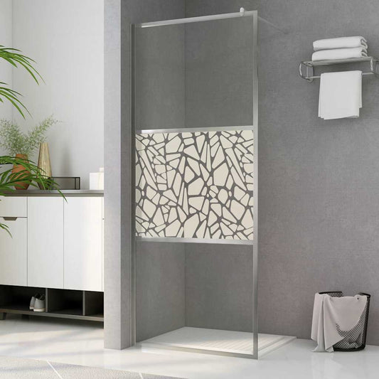 Inloopdouchewand met stenenmotief 115x195 cm ESG-glas is nu te koop bij PeponiXL, paradijselijk wonen!