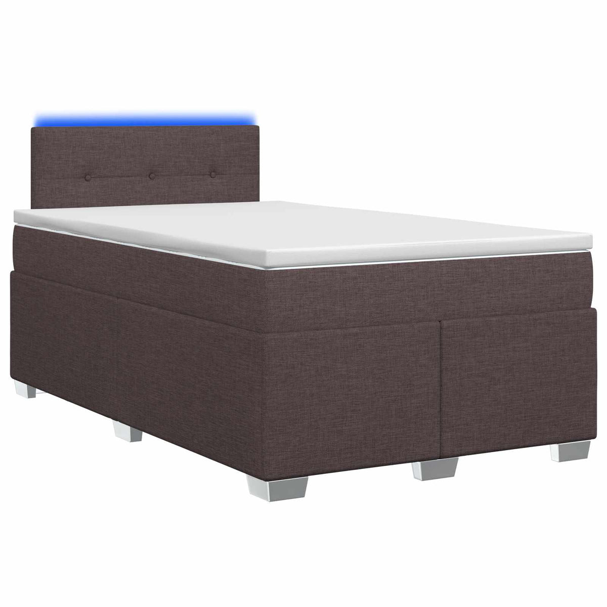 Boxspring Bed met Matras en LED Donkerbruin 120 x 200 cm Stof is nu te koop bij PeponiXL, paradijselijk wonen!