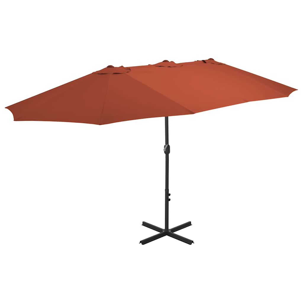 Parasol met aluminium paal 460x270 cm terracotta is nu te koop bij PeponiXL, paradijselijk wonen!