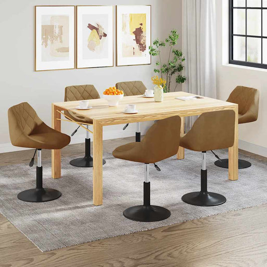 Eetkamerstoelen draaibaar 6 st fluweel bruin is nu te koop bij PeponiXL, paradijselijk wonen!