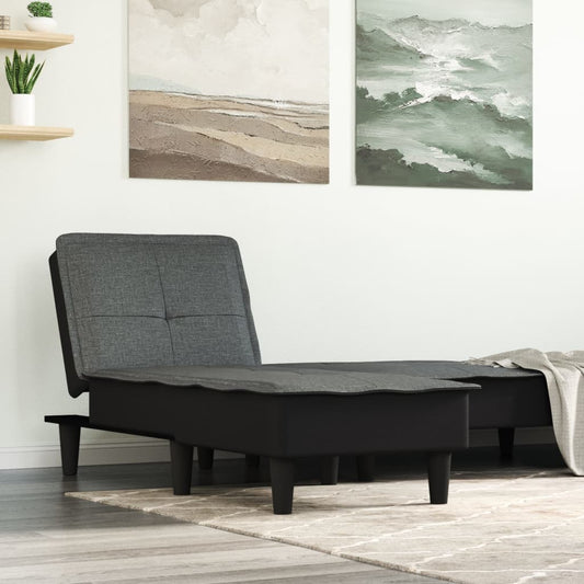 Chaise longue stof donkergrijs is nu te koop bij PeponiXL, paradijselijk wonen!
