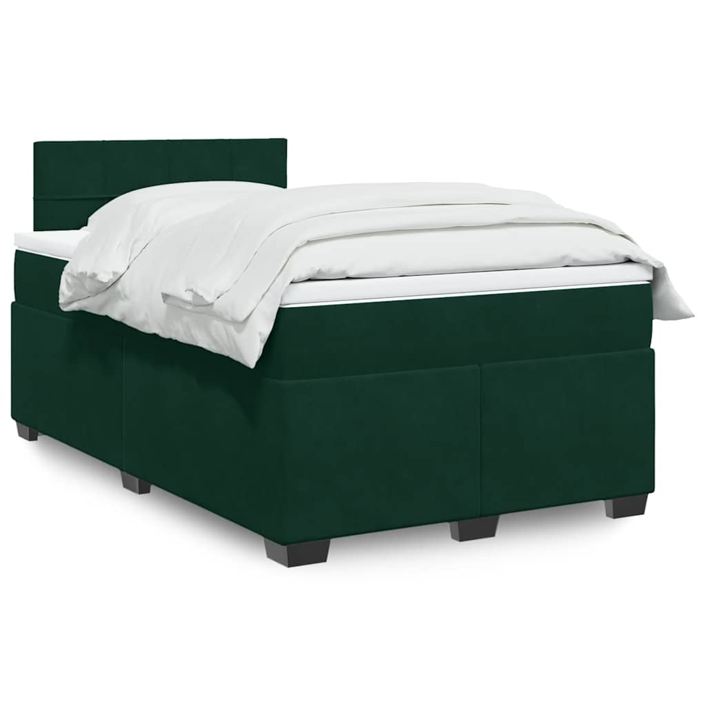 Boxspring met matras fluweel donkergroen 120x200 cm is nu te koop bij PeponiXL, paradijselijk wonen!