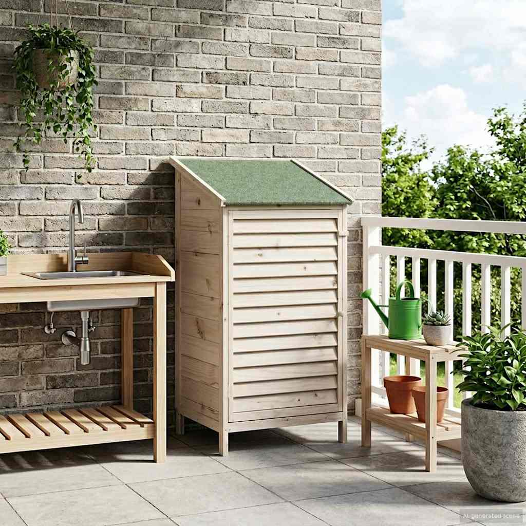 Tuinschuur Wit 59 x 56 x 113,5 cm Massief Vurenhout is nu te koop bij PeponiXL, paradijselijk wonen!