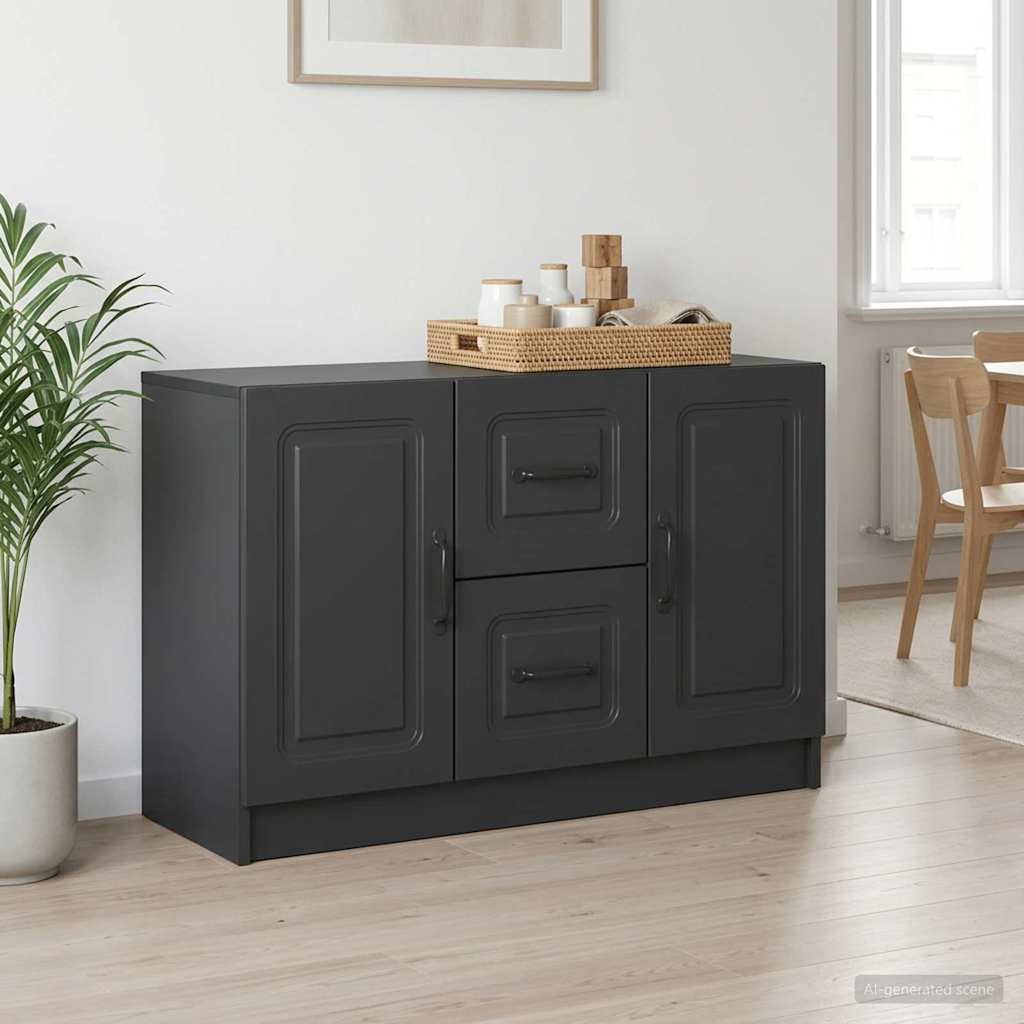 Dressoir met lade Zwart 89 x 34,5 x 57 cm Bewerkt hout is nu te koop bij PeponiXL, paradijselijk wonen!