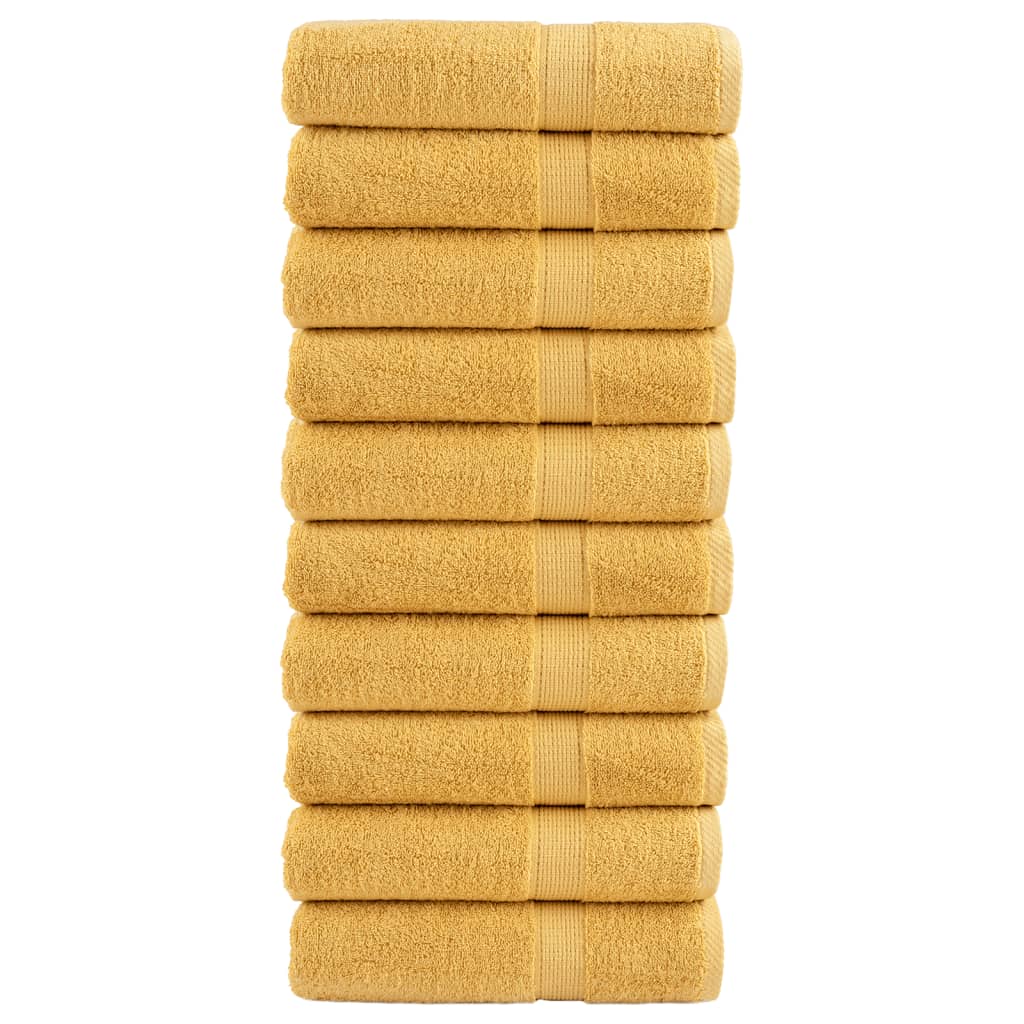 Handdoeken SOLUND 10 st 600 g/m² 50x100 cm goudkleurig is nu te koop bij PeponiXL, paradijselijk wonen!