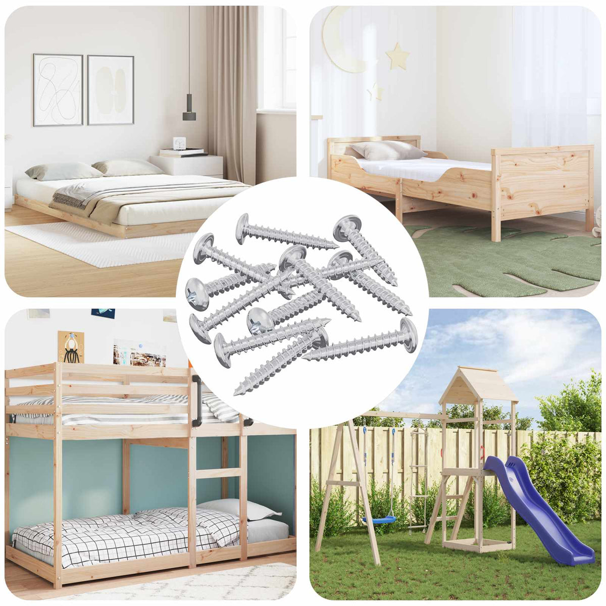 Houten Schroeven 12 pcs Zilver M4 x 25 mm Staal is nu te koop bij PeponiXL, paradijselijk wonen!