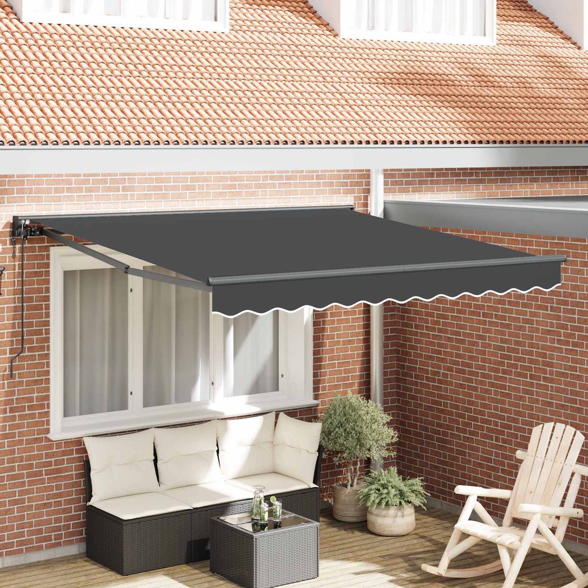 Zijde Frame Antraciet 300 x 250 cm Polyester met PU-coating is nu te koop bij PeponiXL, paradijselijk wonen!