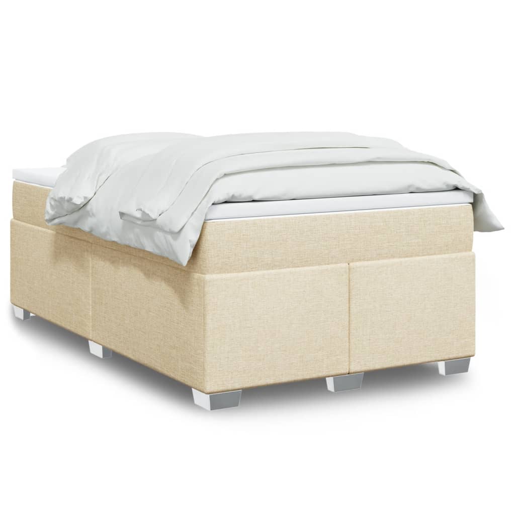 Boxspring met matras stof crèmekleurig 120x200 cm is nu te koop bij PeponiXL, paradijselijk wonen!