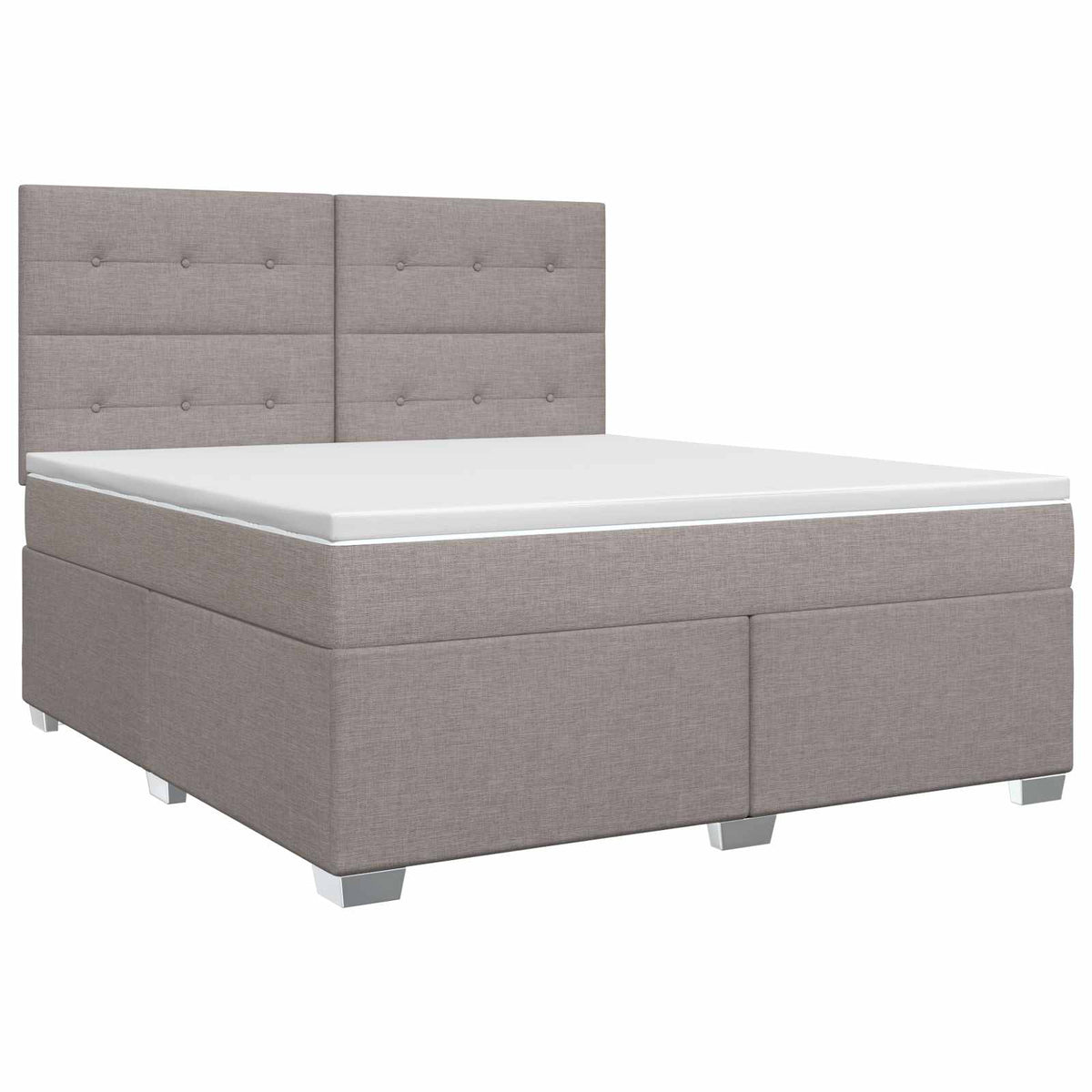 Boxspringbed met matras met hoofdeinde Taupe 140 x 190 cm Stof is nu te koop bij PeponiXL, paradijselijk wonen!