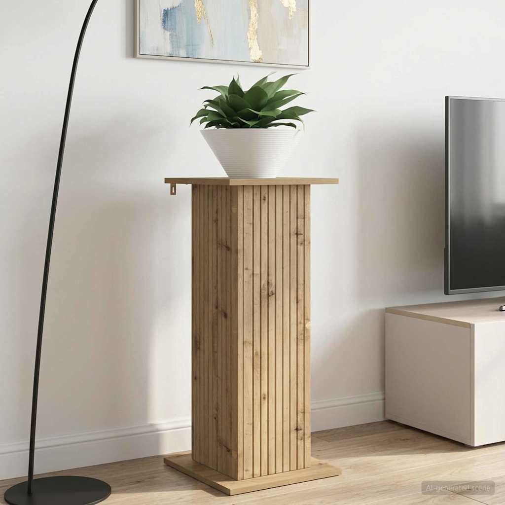 Plantenstandaard Artisanaal eiken 30,5 x 30 x 80,5 cm is nu te koop bij PeponiXL, paradijselijk wonen!