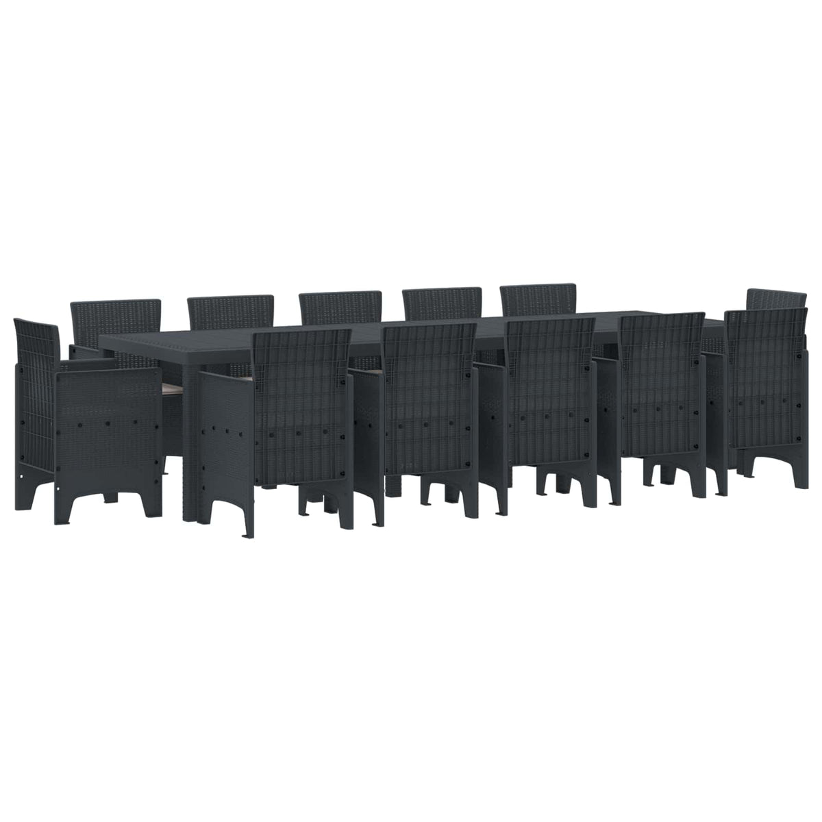 Tuin Eetset 13 pcs Antraciet Synthetisch riet is nu te koop bij PeponiXL, paradijselijk wonen!