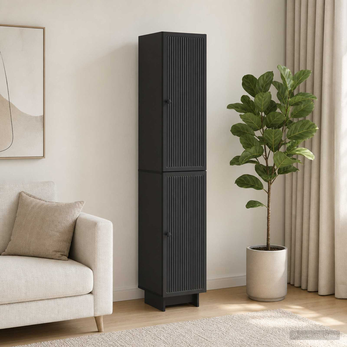 Kastenset 2 pcs Zwart 34,5 x 33 x 90 cm Bewerkt hout is nu te koop bij PeponiXL, paradijselijk wonen!