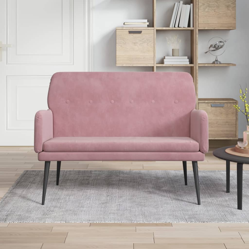 Bankje 108x79x79 cm fluweel roze is nu te koop bij PeponiXL, paradijselijk wonen!