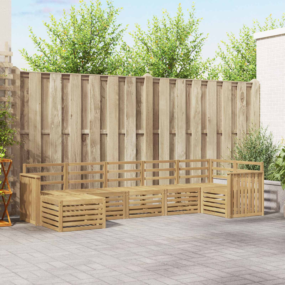 Buiten bankenset 7 pcs Wit is nu te koop bij PeponiXL, paradijselijk wonen!
