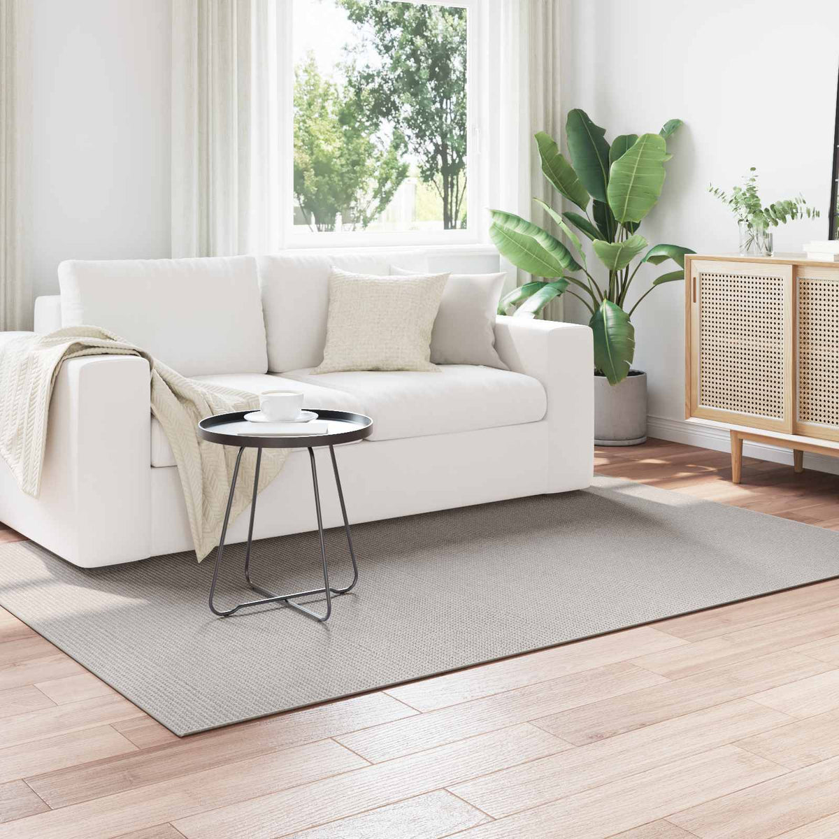 Vloerkleden LUGO Crème en Grijs 140 x 200 cm Polyester is nu te koop bij PeponiXL, paradijselijk wonen!