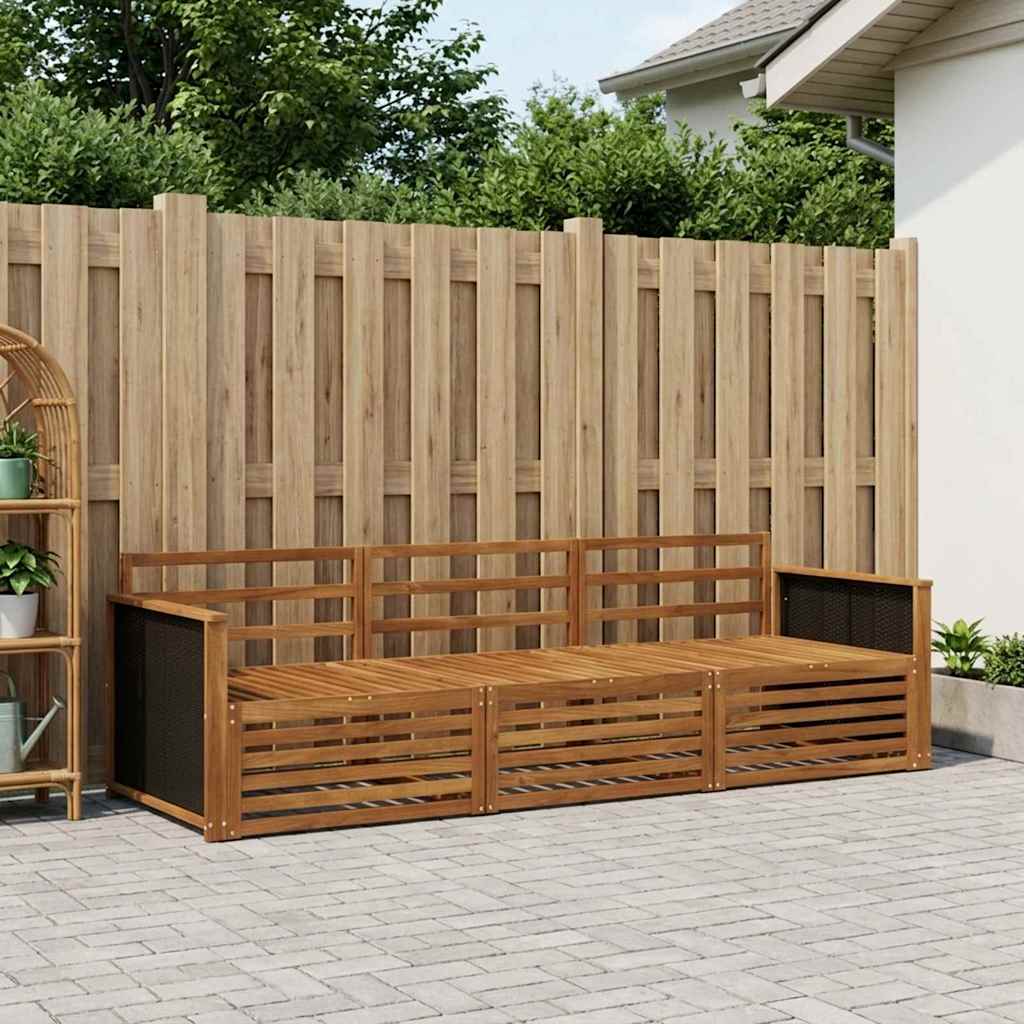 Buiten bankenset 3 pcs Naturel Massief Acaciahout is nu te koop bij PeponiXL, paradijselijk wonen!