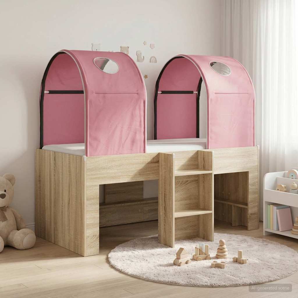 Bed met Tunnel 3 st Sonoma en Roze Bewerkt hout is nu te koop bij PeponiXL, paradijselijk wonen!