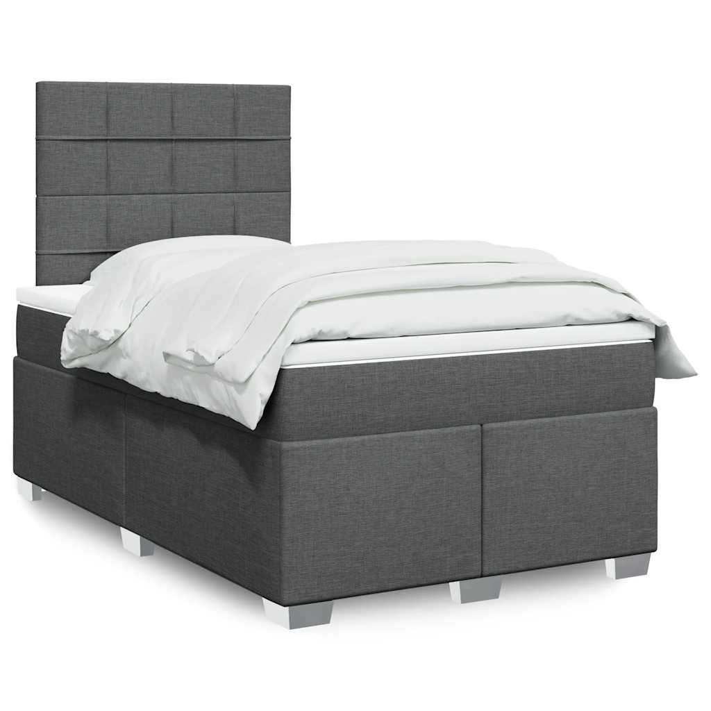Boxspring met matras stof donkergrijs 120x200 cm is nu te koop bij PeponiXL, paradijselijk wonen!