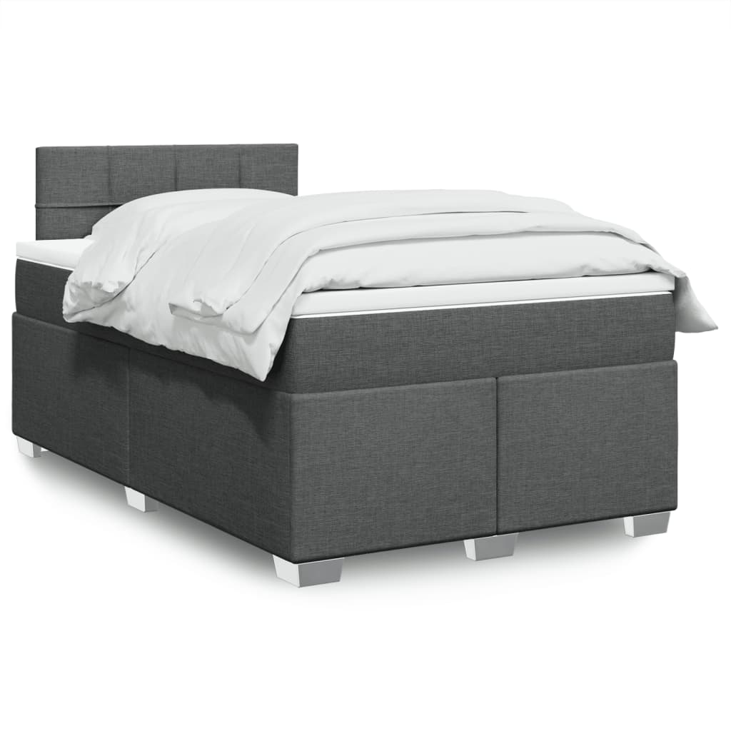 Boxspring met matras stof donkergrijs 120x190 cm is nu te koop bij PeponiXL, paradijselijk wonen!
