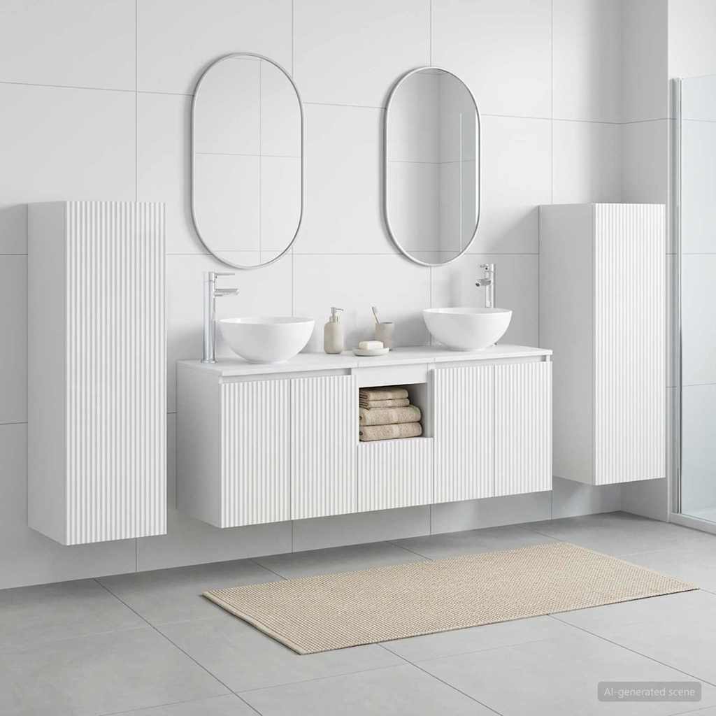 Badkamermeubelset 5 st Hoogglans Wit 33 x 34,5 x 100 cm is nu te koop bij PeponiXL, paradijselijk wonen!
