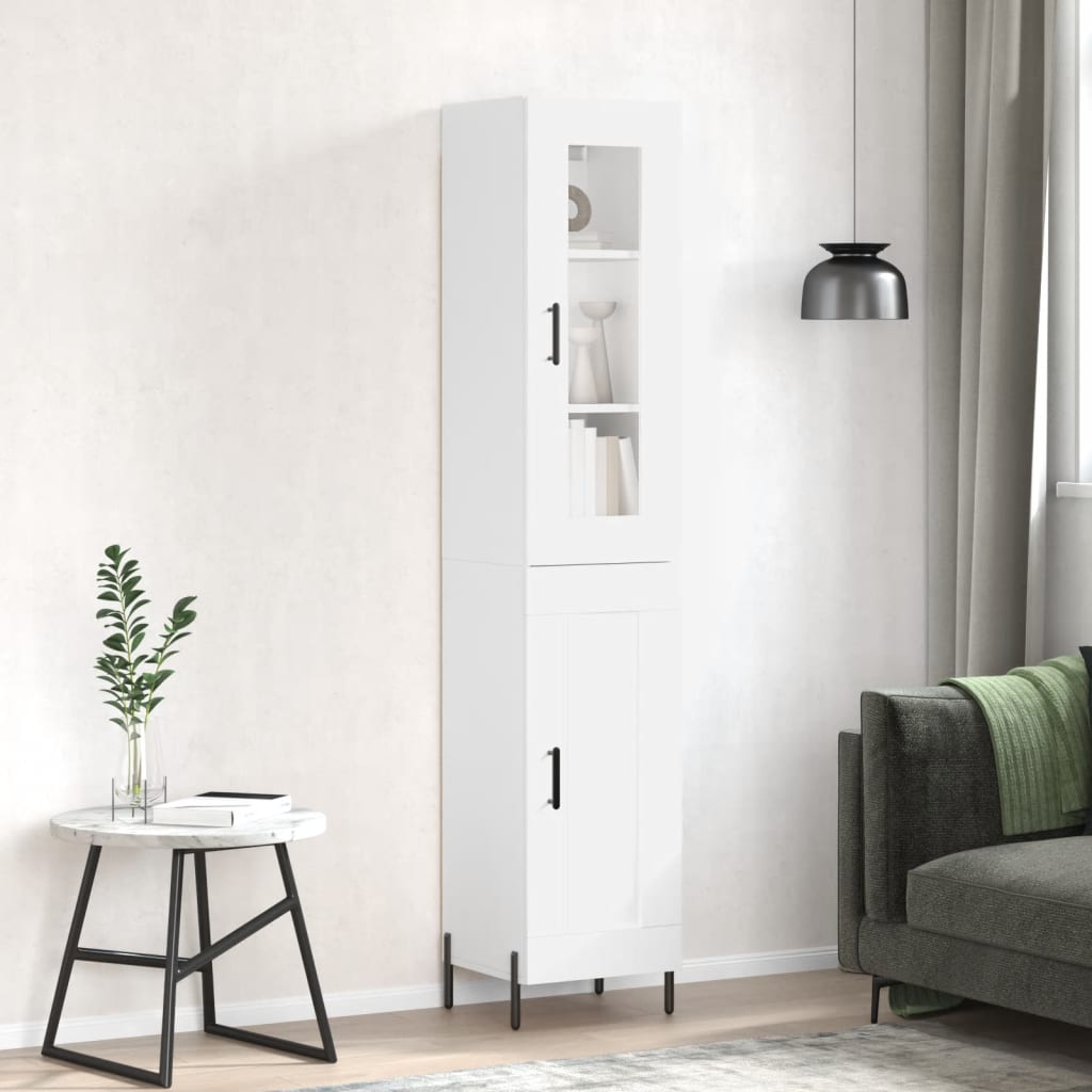 Hoge kast 34,5x34x180 cm bewerkt hout wit is nu te koop bij PeponiXL, paradijselijk wonen!